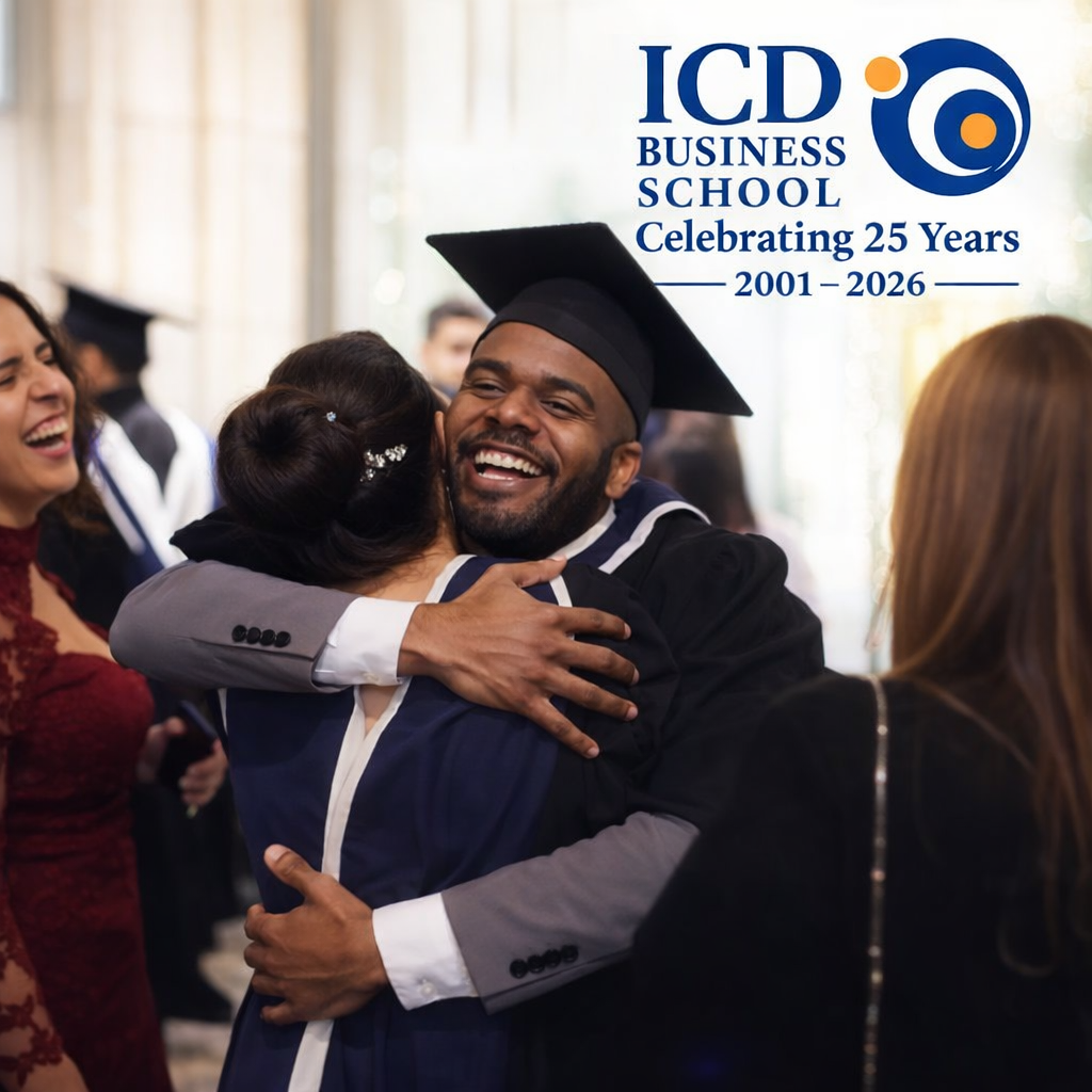 ICD Business School Students Celebrating Graduation